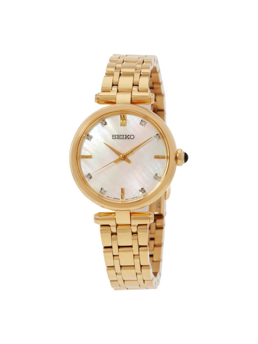 NWT Seiko Quartz Diamond Mother of Pearl Dial Ladies Watch